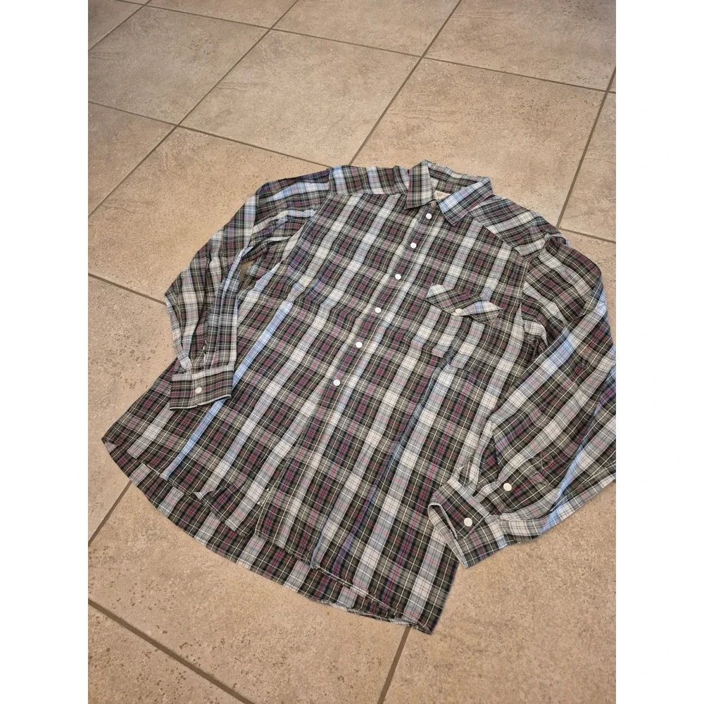 Vintage Gucci Men's Cotton Plaid Shirt - Size 16.5